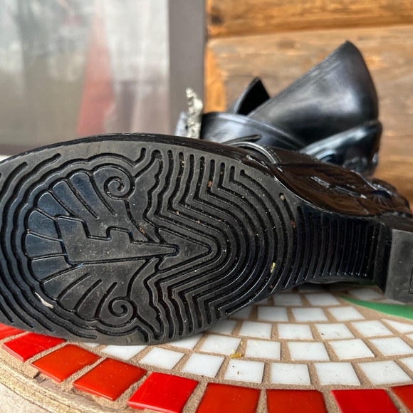 John Fluevog MISSION ENGLE Blue Metallic W6 - Picture 5 of 6